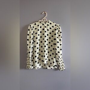Chic Polka Dot Blouse - Black & White